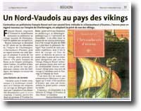 Un Nord-Vaudois au pays des vikings. Article La Région Nord Vaudois du 2 décembre 2009